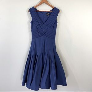 Adrianna Papell navy taffeta formal midi dress